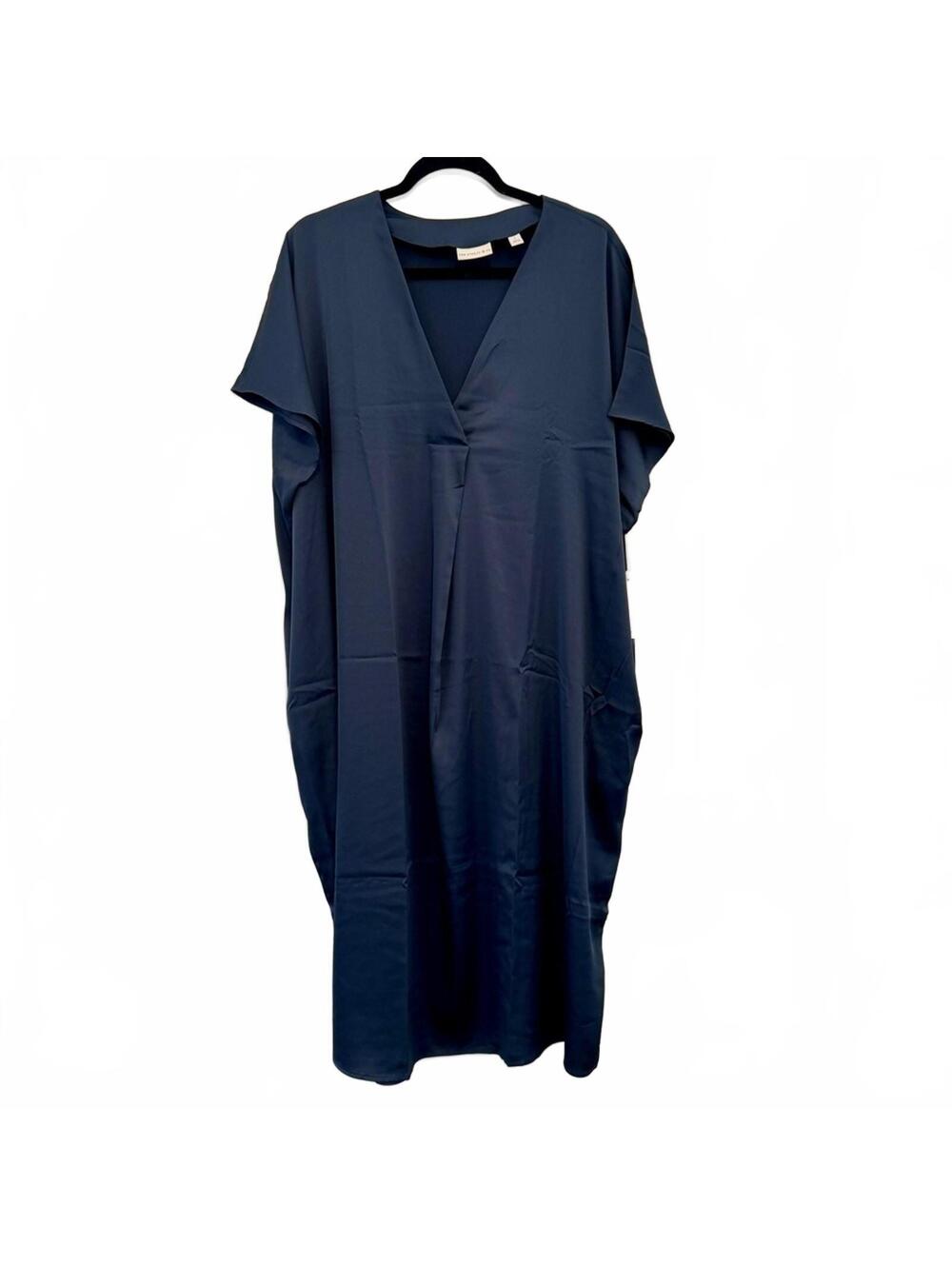 VAN WINKLE CO V-Neck Indigo Blue Dolman Sleeve Midi Nightgown Large NWT